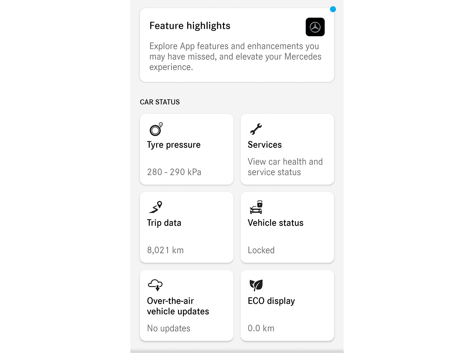 Future dream vehicles from Mercedes-Benz are displayed in the Mercede-Benz App on a smartphone.