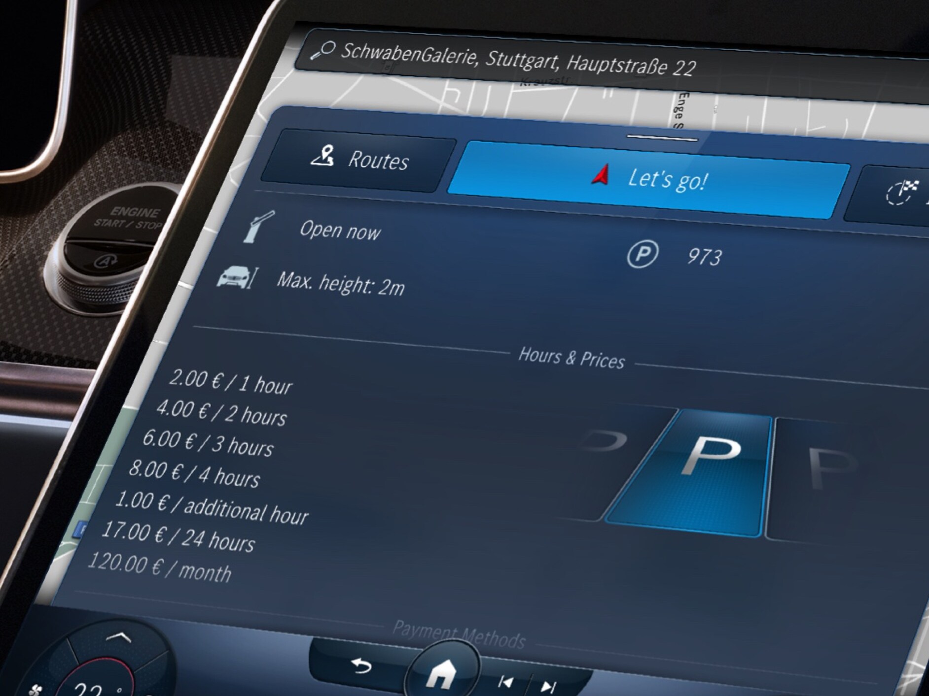 Hình ảnh minh họa cho tính năng Chỗ đậu xe có sẵn.