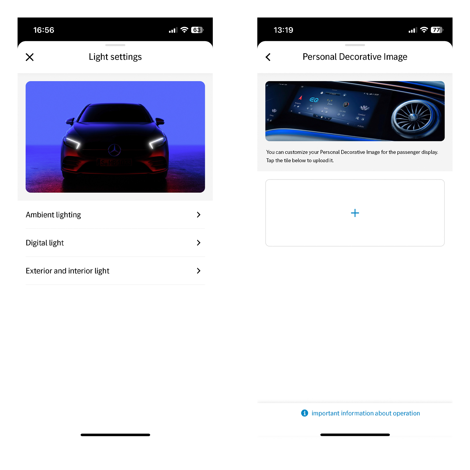 Personalisation | Remote | Mercedes-Benz The display of the MBUX multimedia system shows the Personalisation Digital Extra.