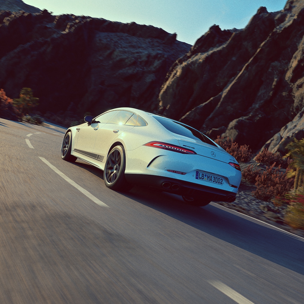 Mercedes-AMG GT 53 4MATIC+ drivetrain or a look under the hood.