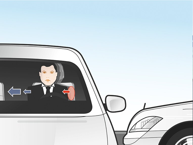 A graphic representation of the Driving Assistance Plus Package in the new EQE SUV from Mercedes-EQ.