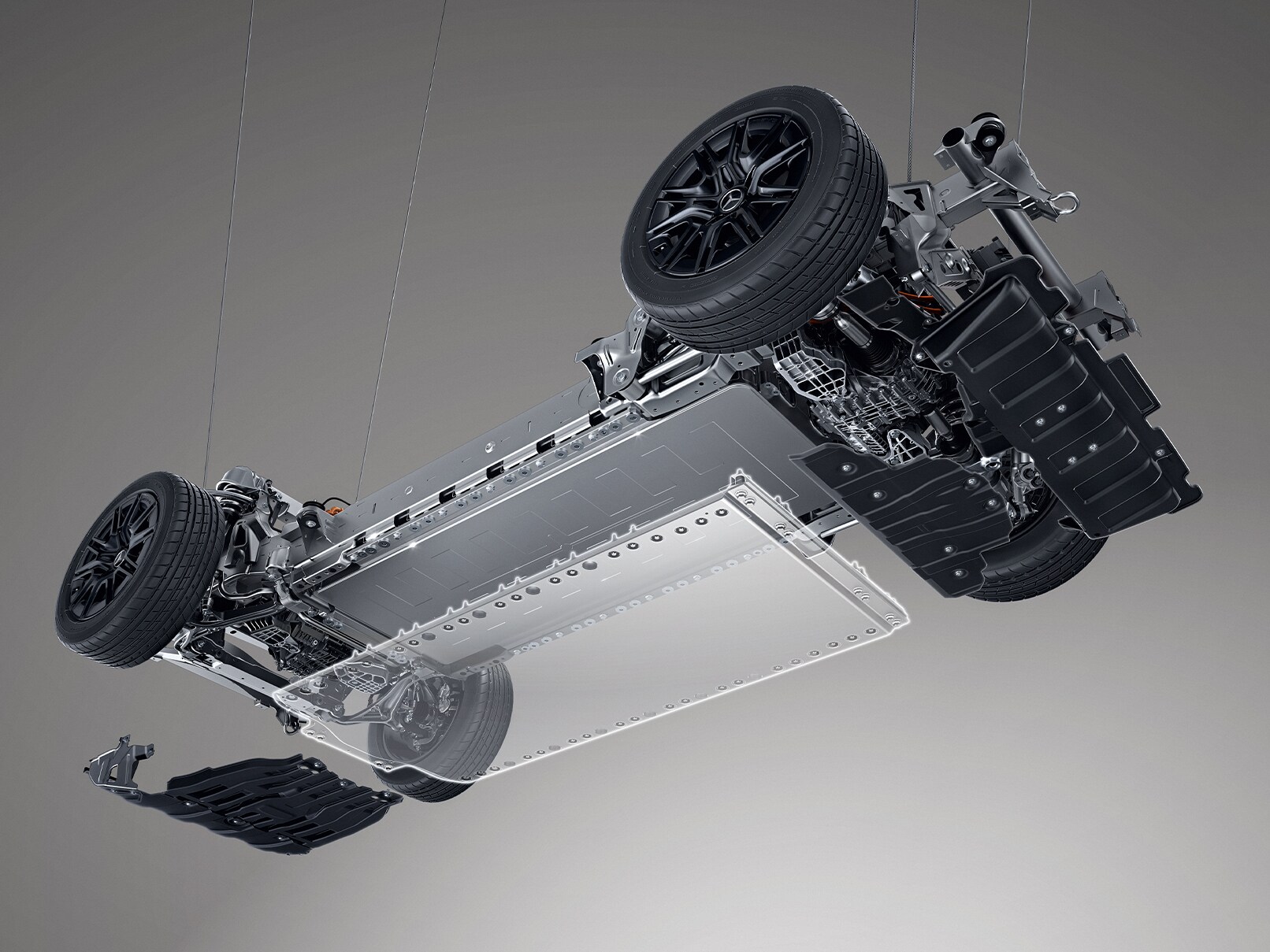 Tấm trượt các bon của xe Mercedes-Benz G-Class thuần điện.