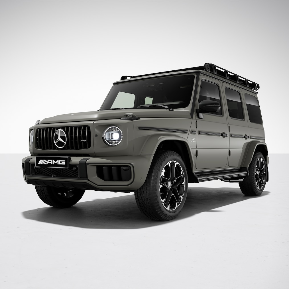 Hình ảnh xe Mercedes-AMG G 63 với gói AMG Offroad PRO nhìn chếch từ phía trước.