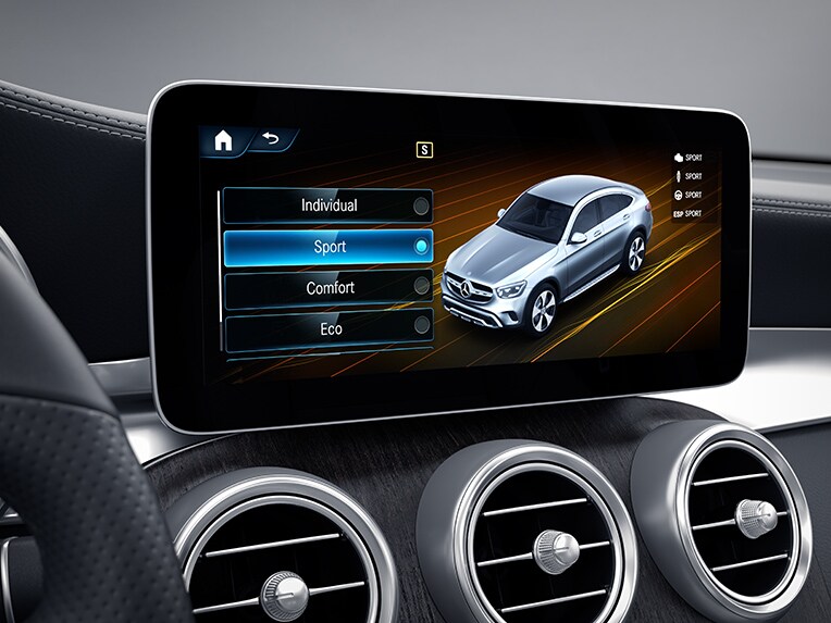 A screen in the GLC Coupé from Mercedes-Benz.