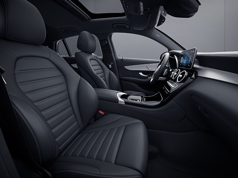 The interior of the Mercedes-Benz GLC Coupé with AMG Line.