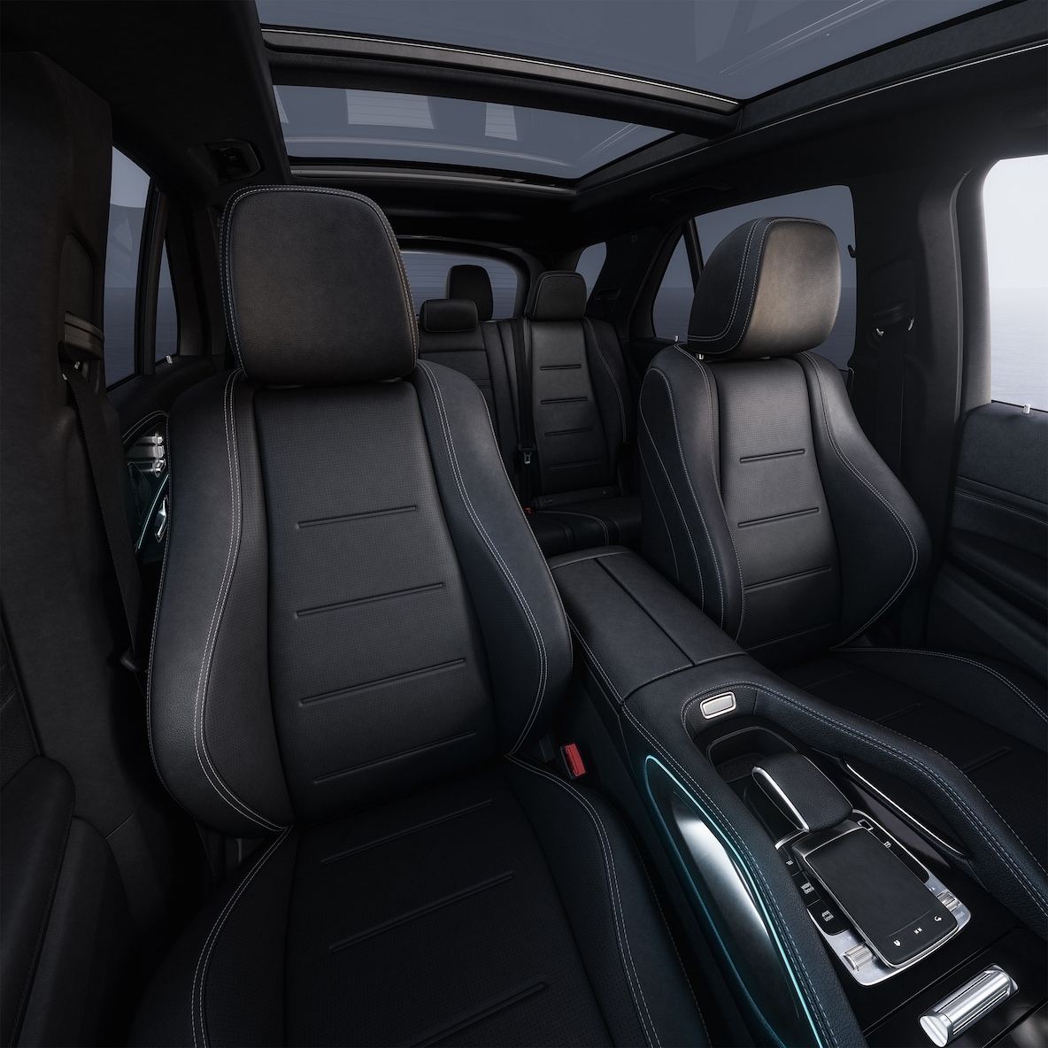 The interior of the Mercedes-Benz GLE.