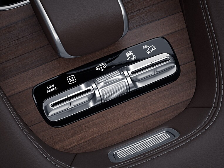 The controls in the interior of the GLE SUV from Mercedes-Benz.