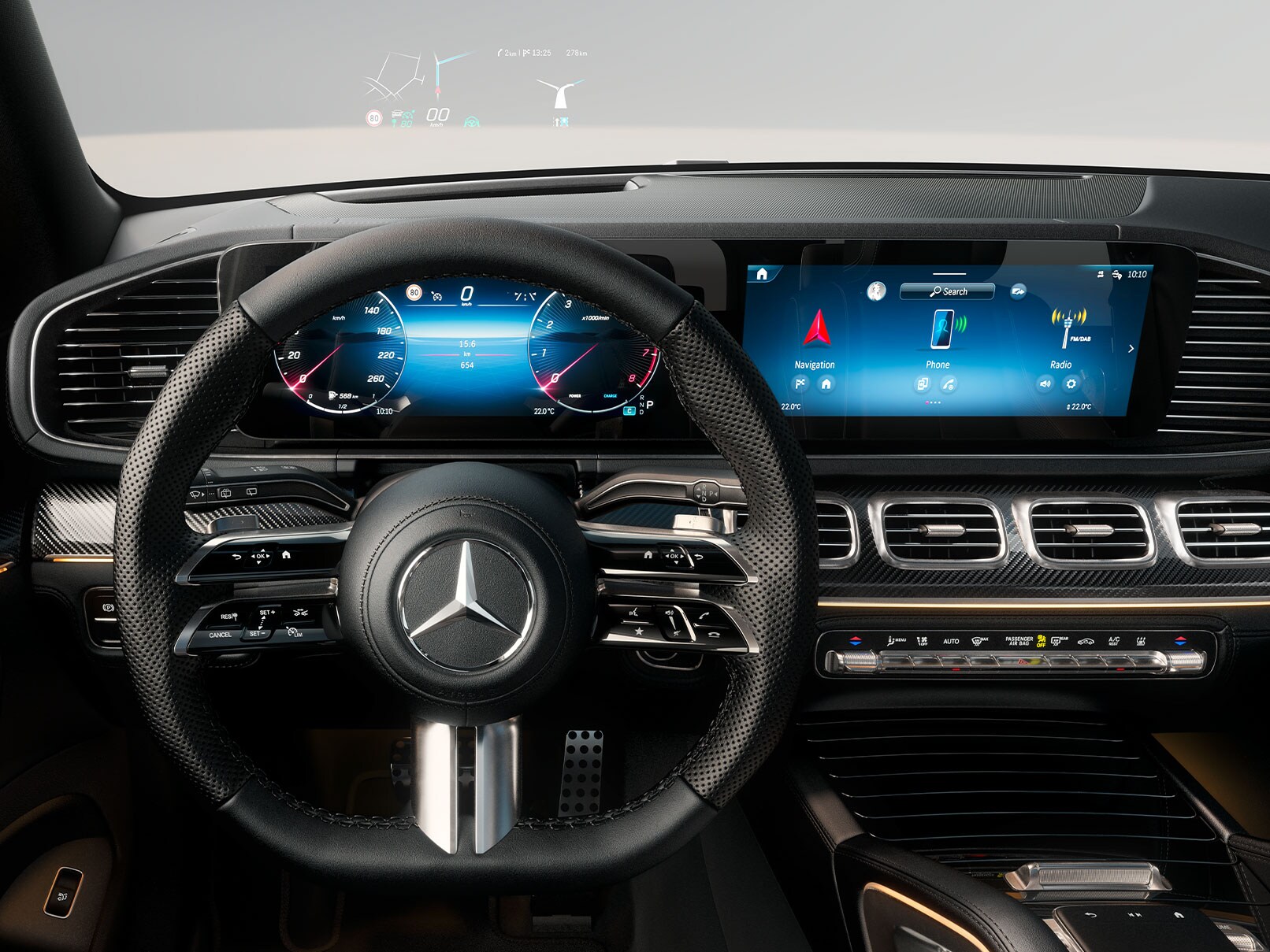 khoang lái gls 450 với màn hình kép 12 3 inch liền khối mbux thế hệ mới