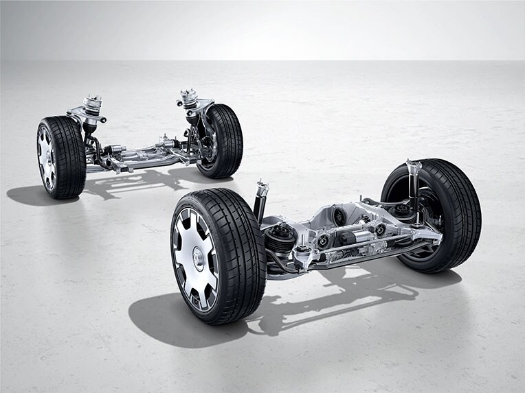 Hệ thống treo bằng khí nén AIRMATIC trên xe Mercedes-Maybach EQS SUV.