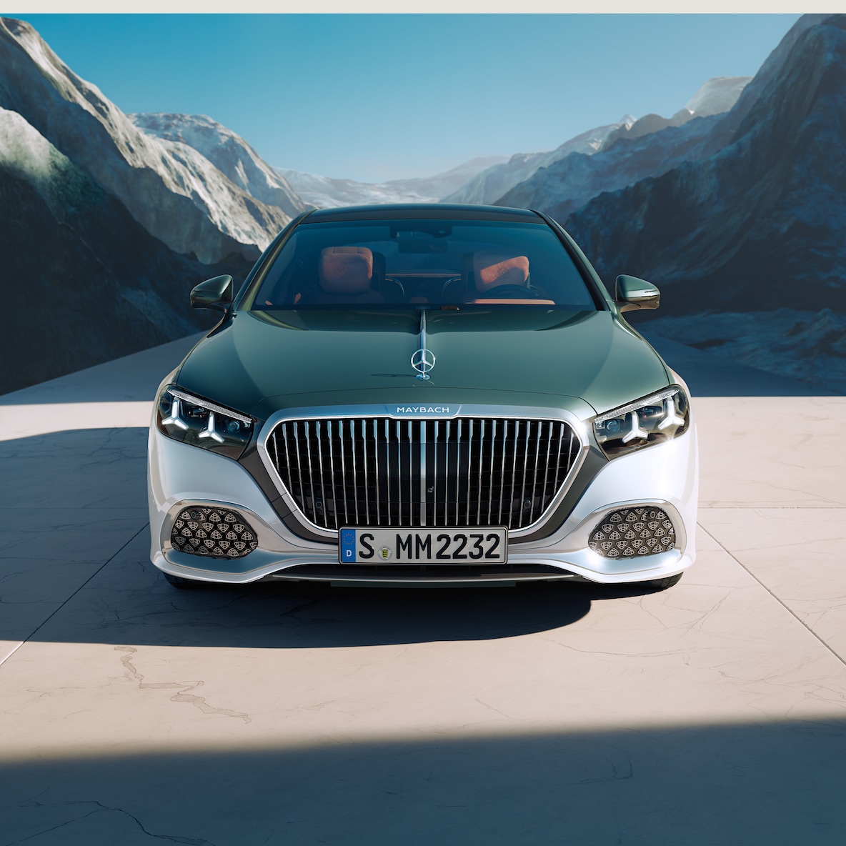 Xe Mercedes-Maybach S-Class với lưới tản nhiệt phát sáng.