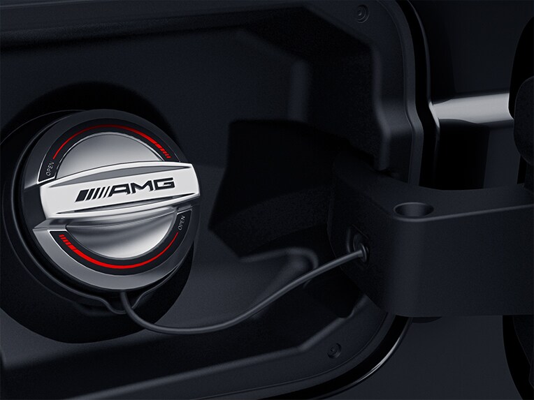 Nắp bình nhiên liệu đặc trưng AMG của SL Roadster của Mercedes-AMG