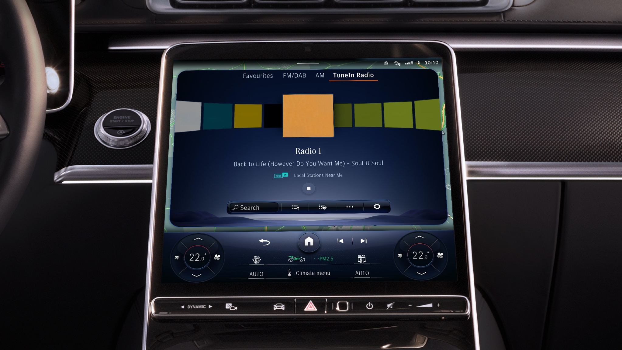 Internet Radio | Entertainment | Mercedes-Benz The MBUX multimedia system in a Mercedes-Benz displays augmented information such as artist, title and album cover thanks to the Entertainment Package.