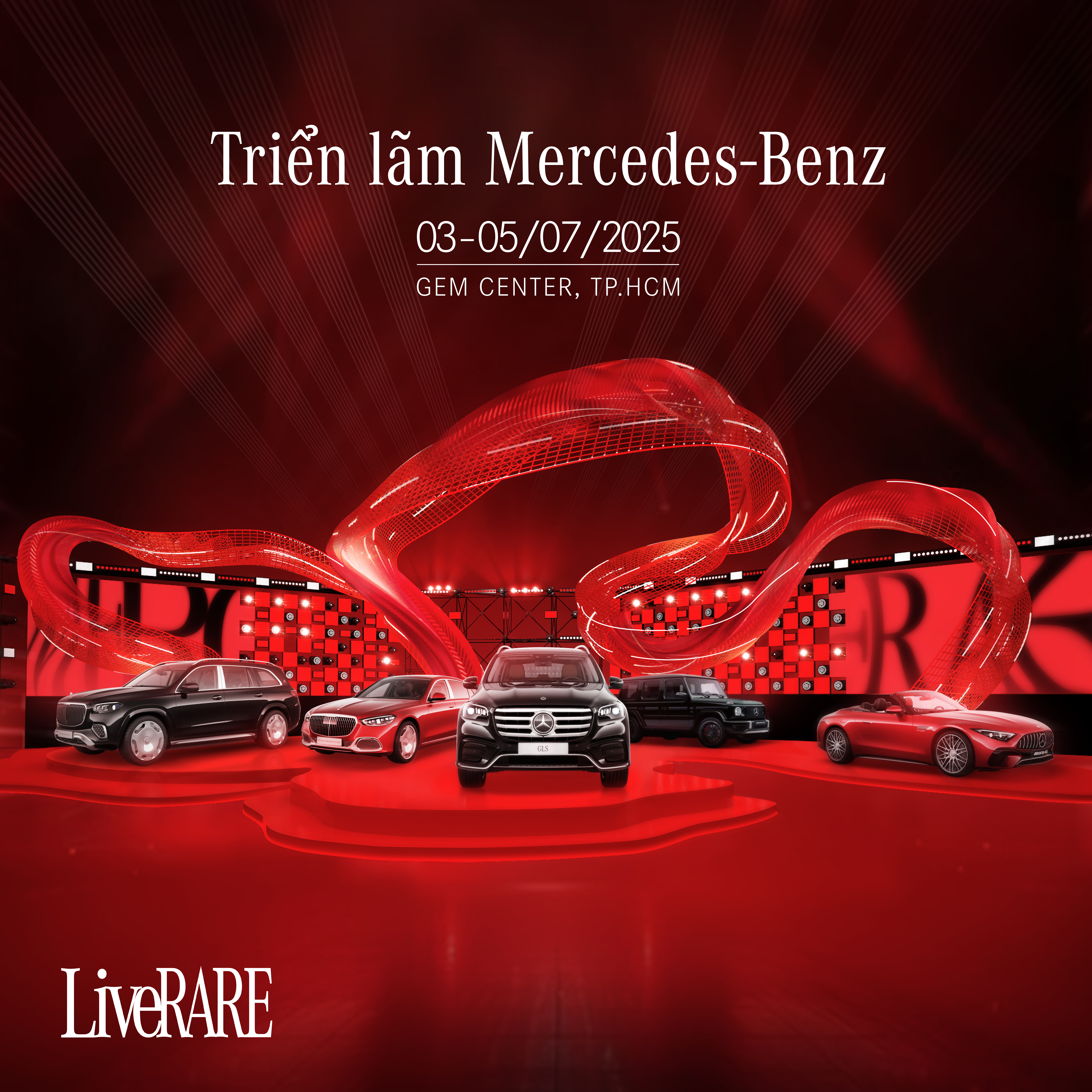 Mercedes-Maybach GLS FL tại Live Rare Xe Mercedes-Maybach GLS FL trên phông nền dải lụa đỏ