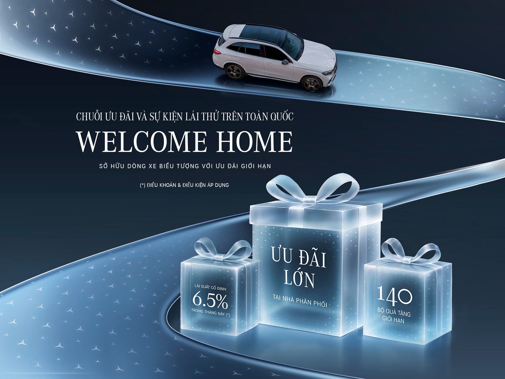 3 hộp quà lớn gồm Ưu đãi tại nhà phân phối, hộp 140 bộ quà tặng giới hạn và hộp lãi suất cố định 6.5%