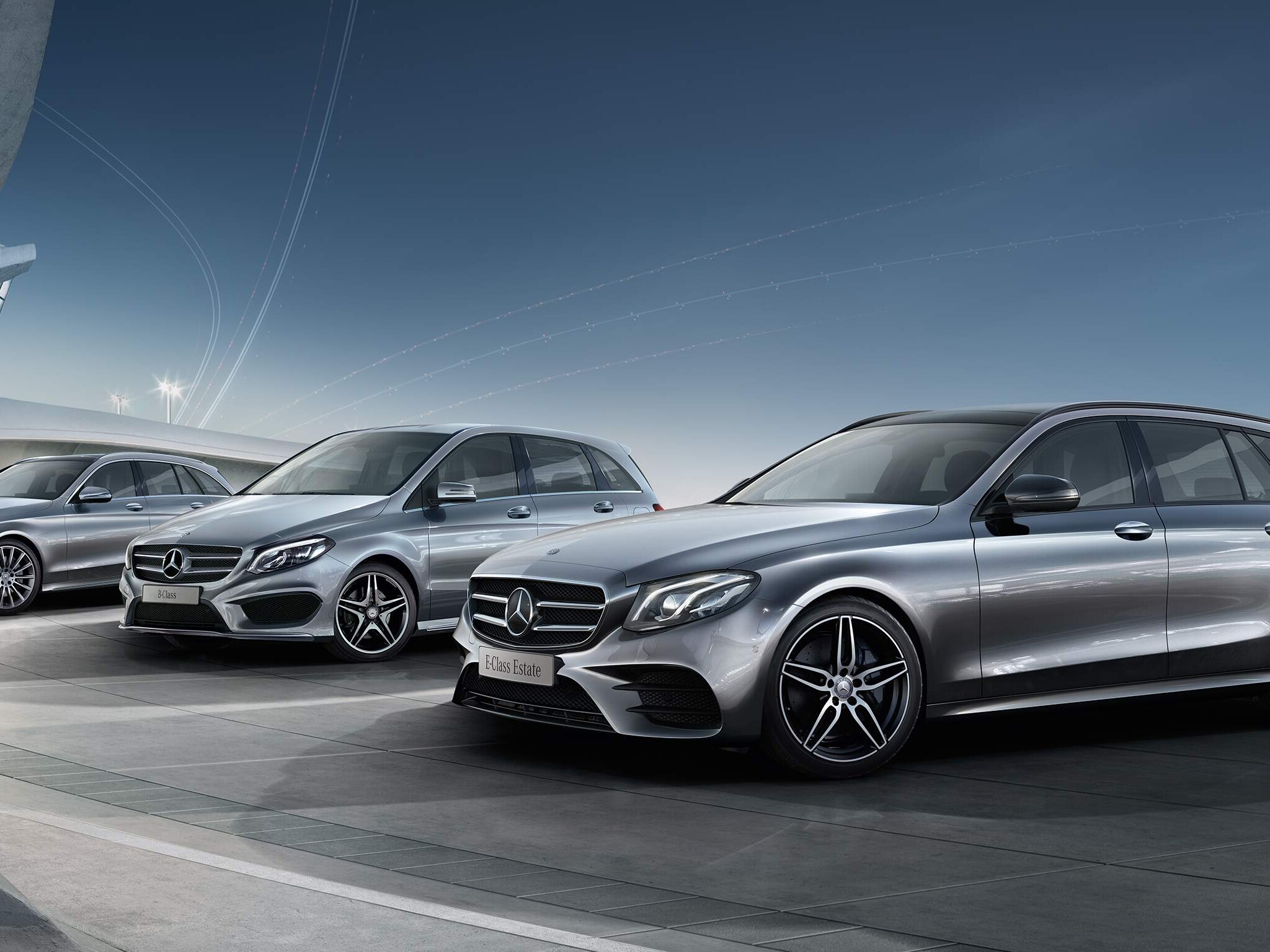 Hình ảnh xe Mercedes-Benz đậu ở bãi