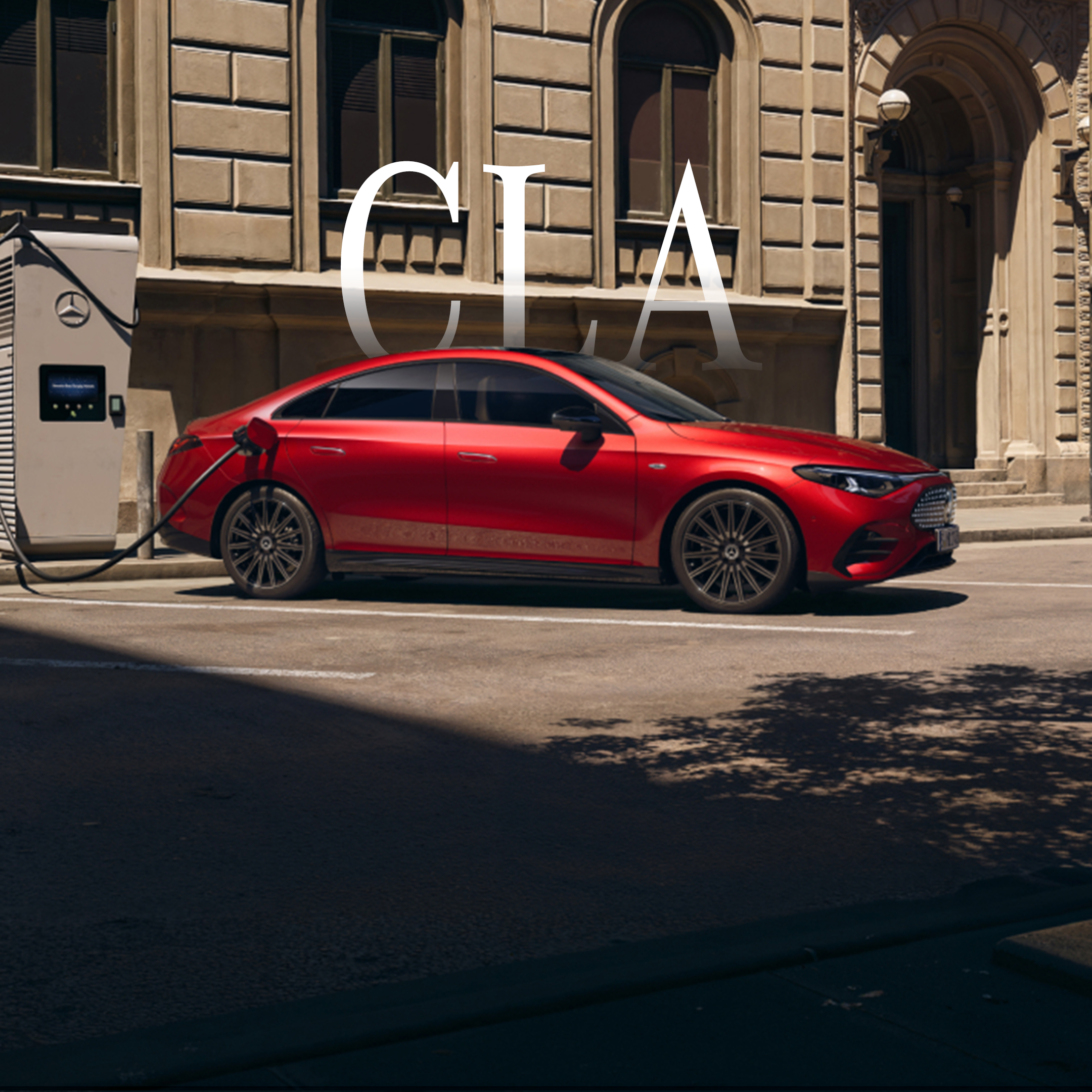 The CLA charging at a charging station