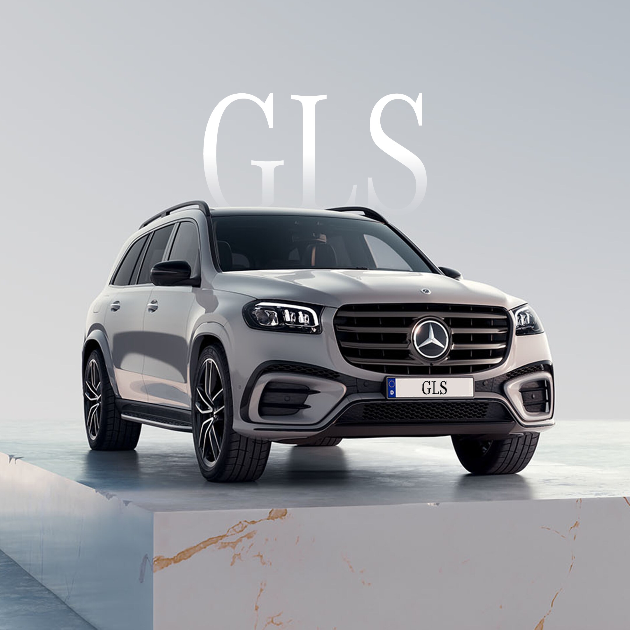 Mercedes-Benz GLS trên nền tím xanh