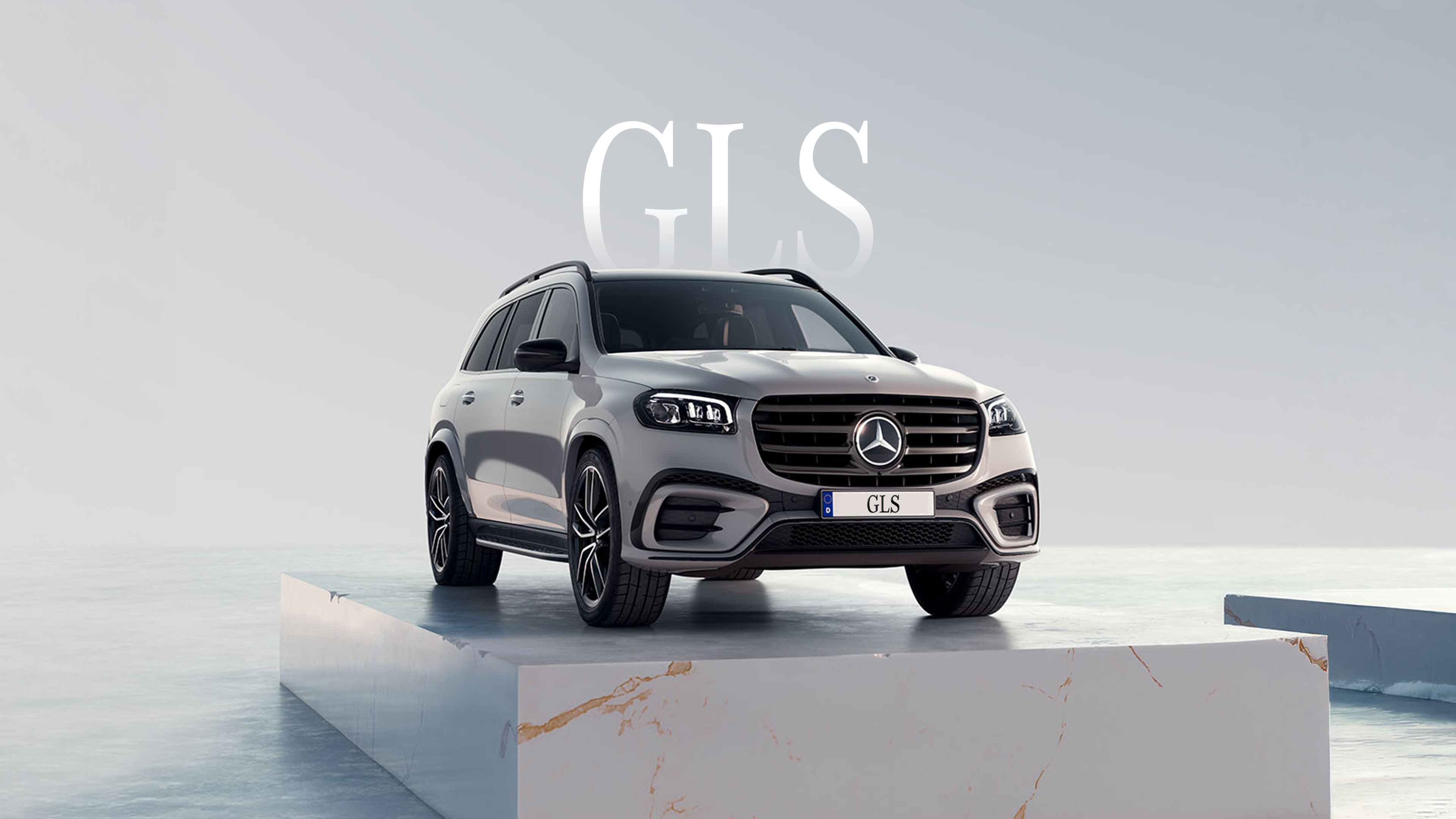 Mercedes-Benz GLS trên nền tím xanh