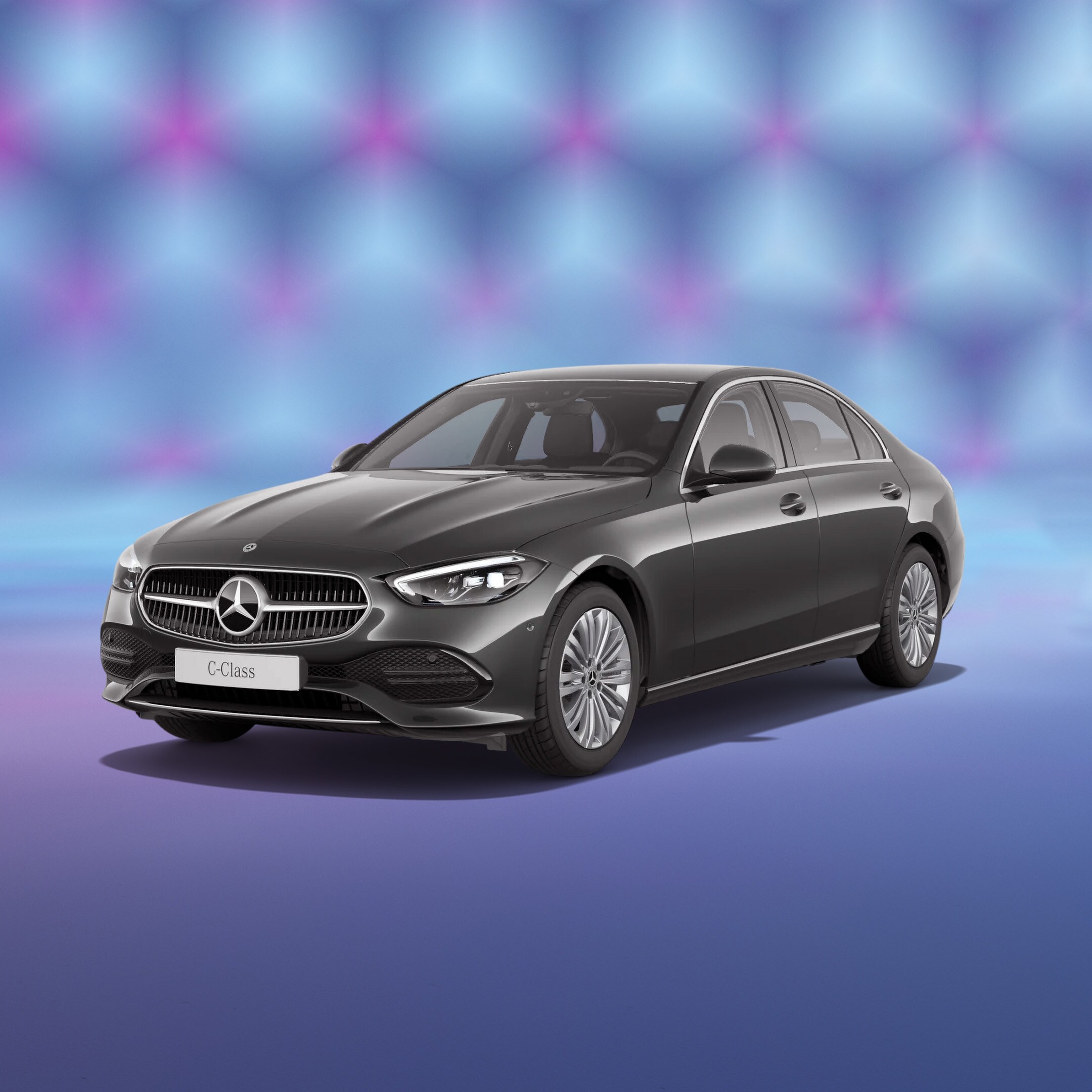 Mercedes-Benz C-Class trên nền xanh tím