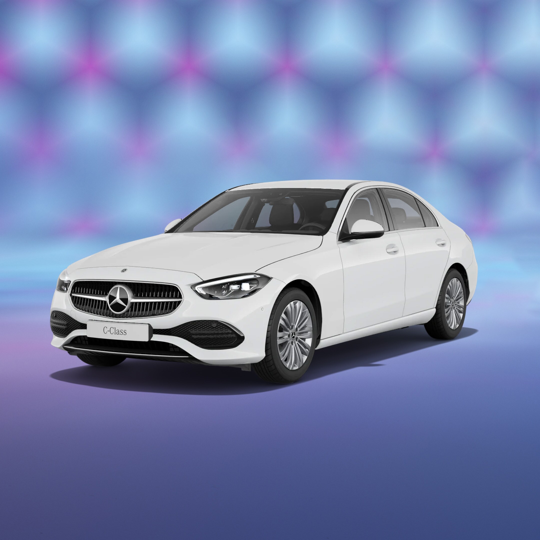 Mercedes-Benz C-Class trên nền xanh tím