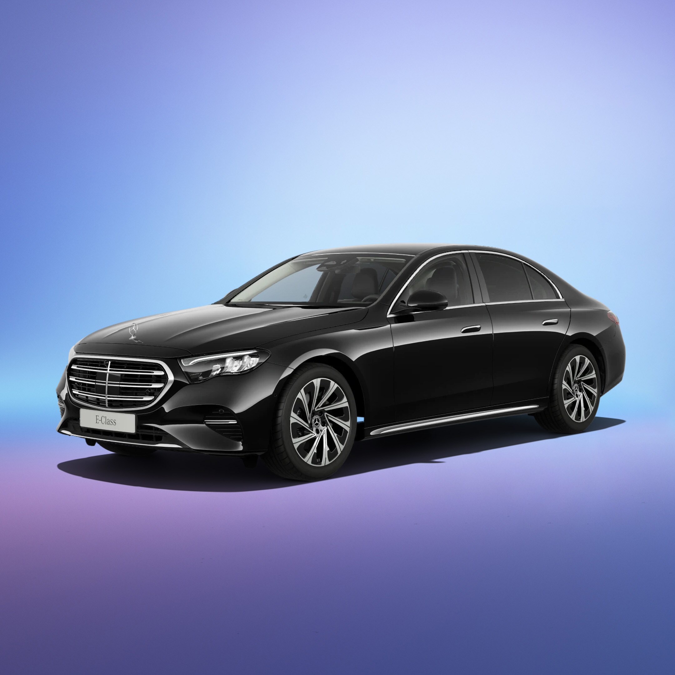 Mercedes-Benz E-Class on the purple background