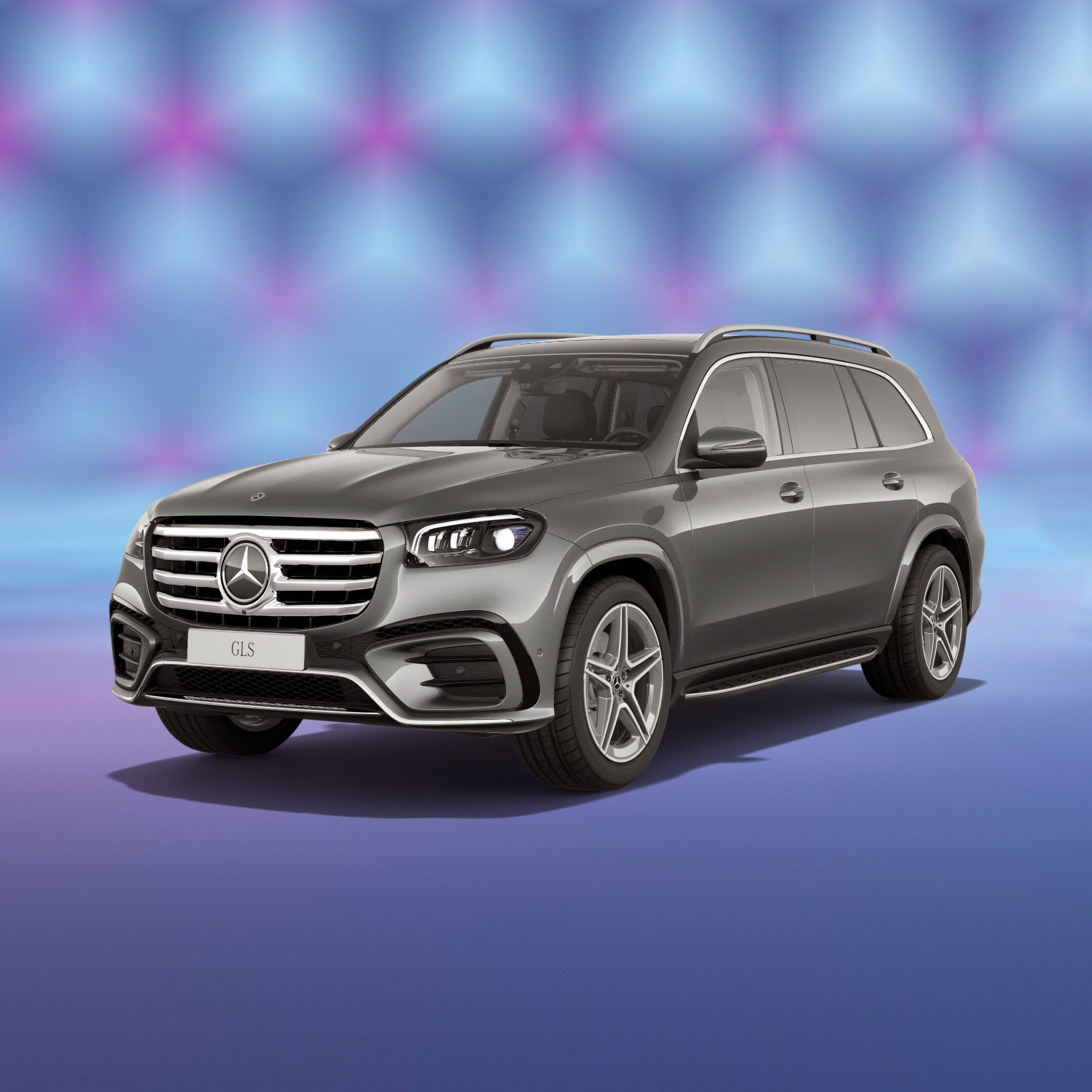 Xe Mercedes-Benz GLStrên phông nền xanh tím