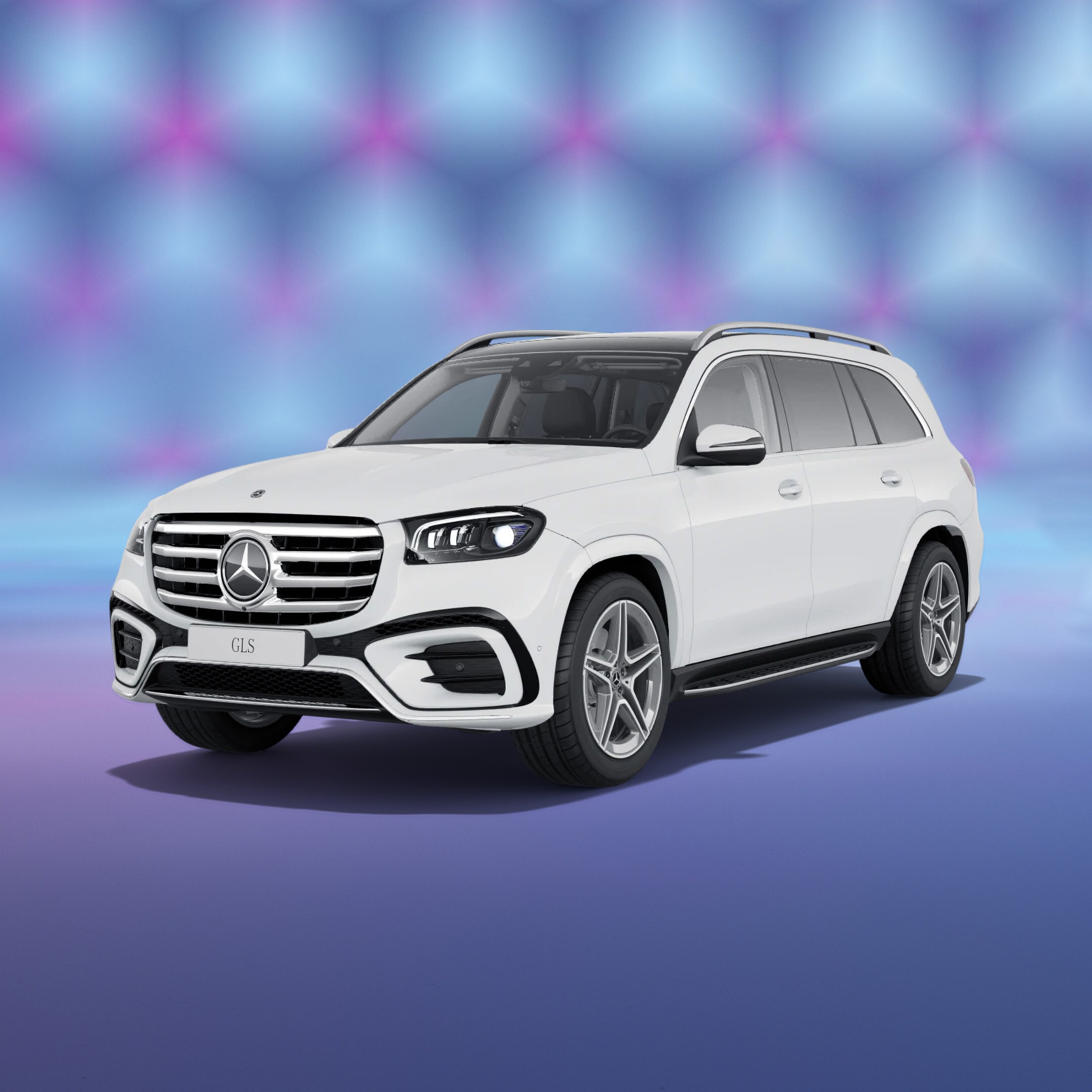 Mercedes-Benz GLS trên nền tím xanh
