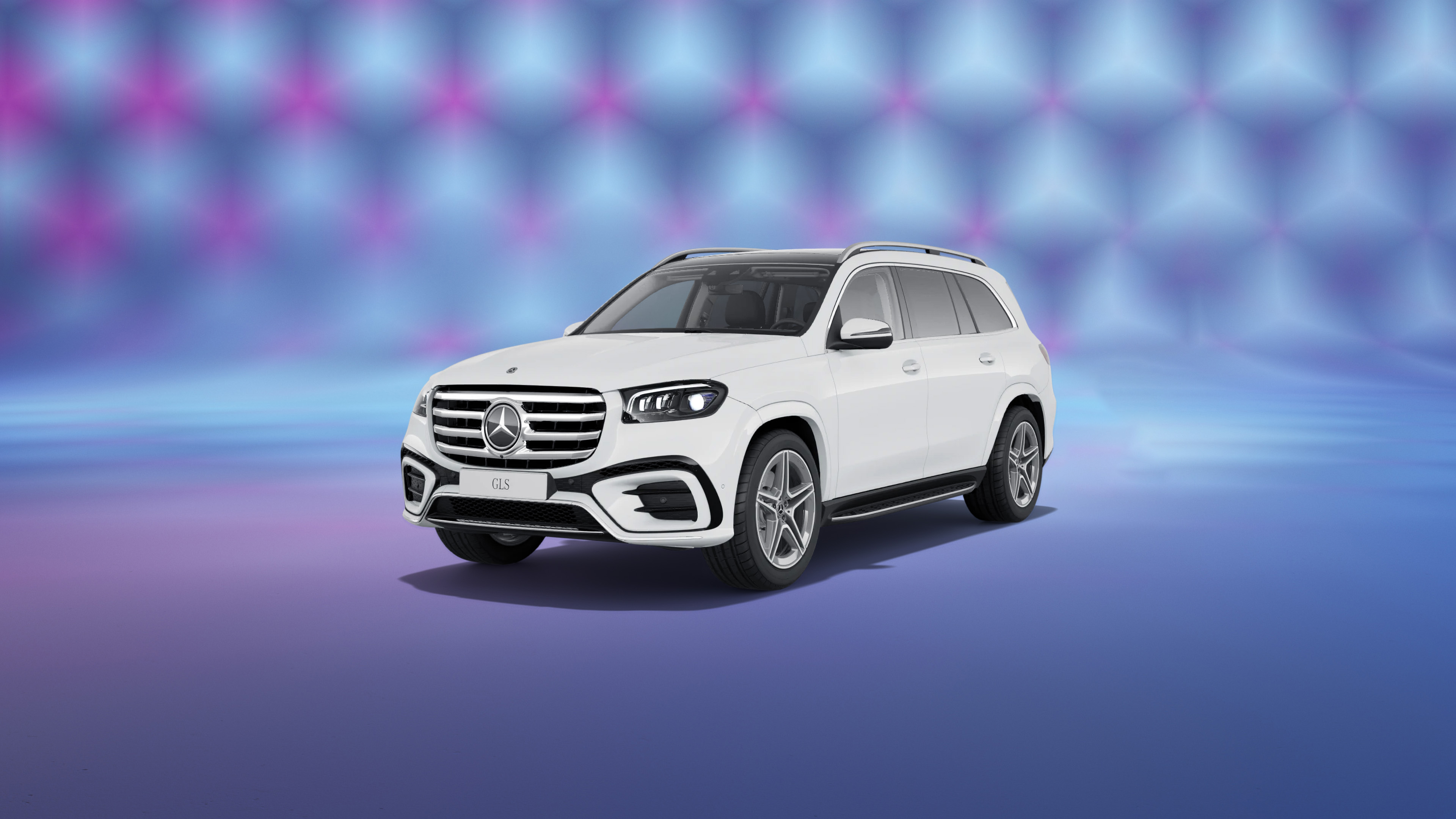 Mercedes-Benz GLS trên nền tím xanh