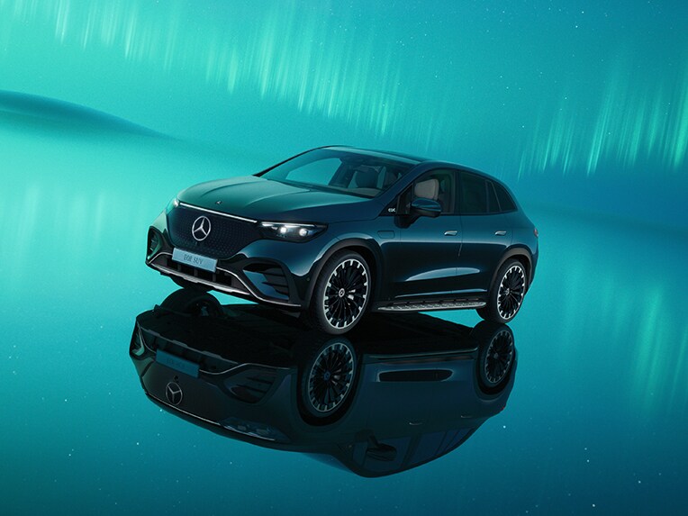 The photo shows the EQE SUV from Mercedes-benz.