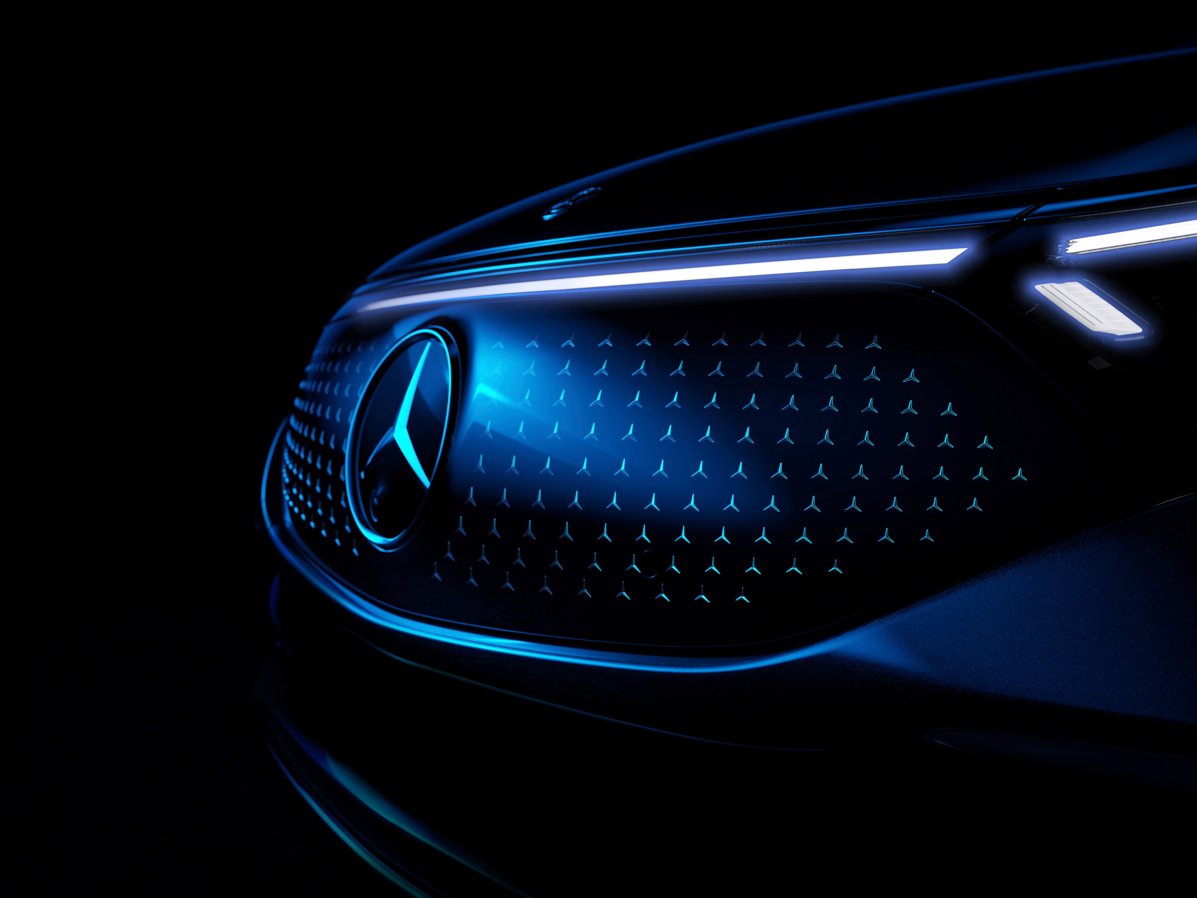 The front of the Mercedes EQ