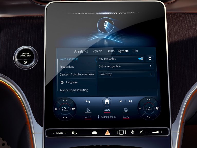 Interior feature on the new GLC SUV from Mercedes-Benz with MBUX Voice Assistance